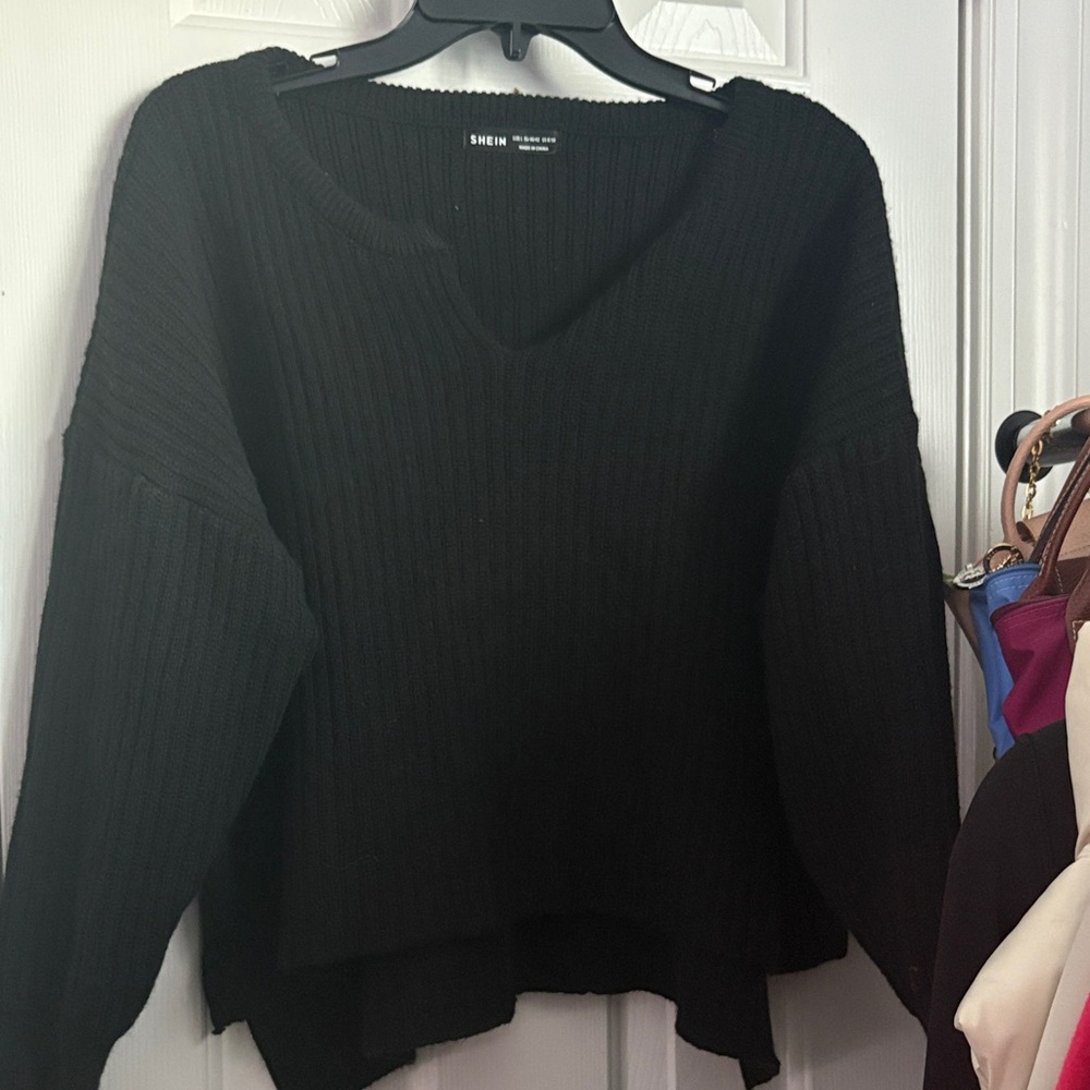 SHEIN Classic Black V-Neck Sweater